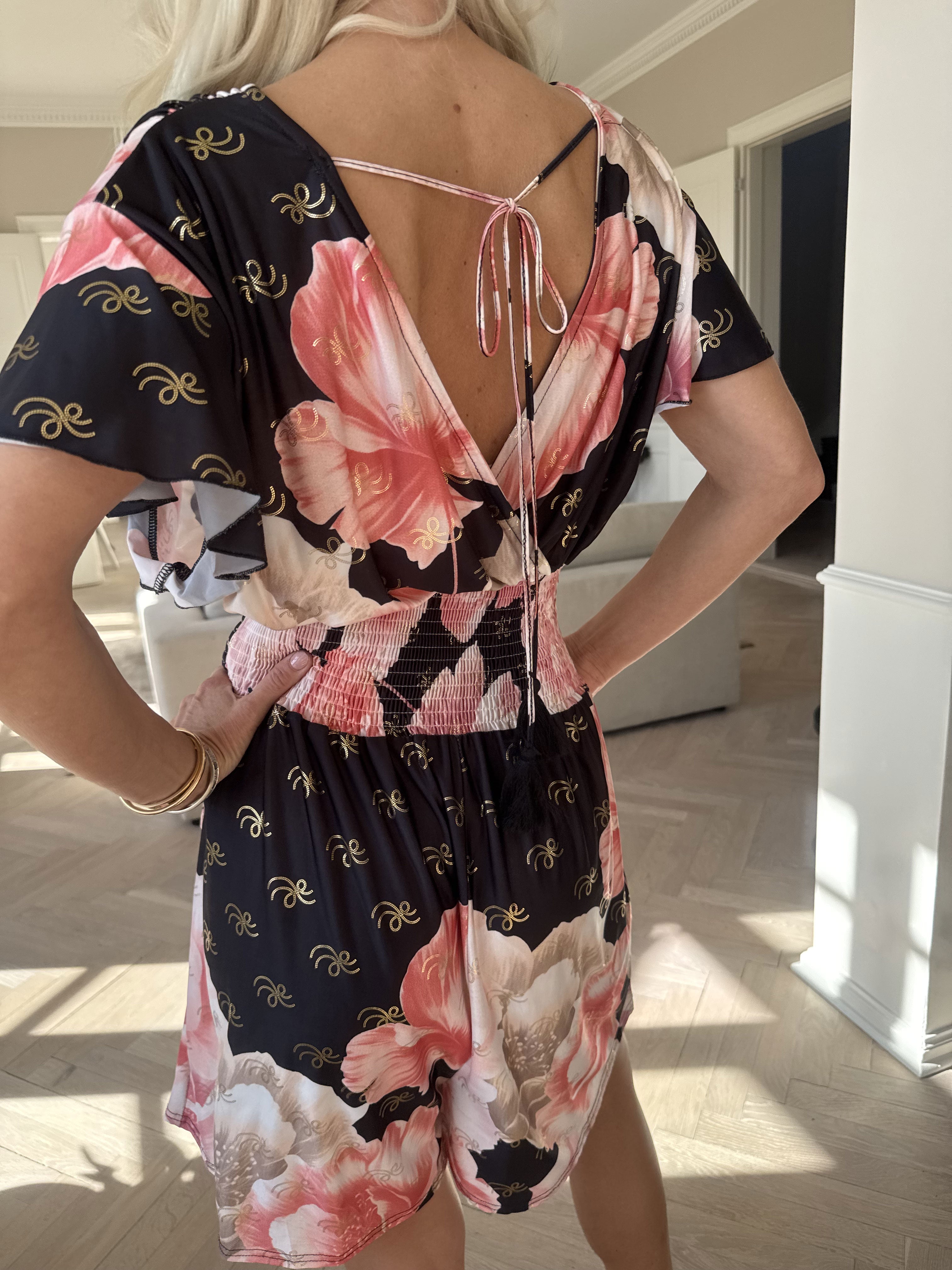 Pams Peony Playsuit - Jumpsuit med resår och blommigt tryck